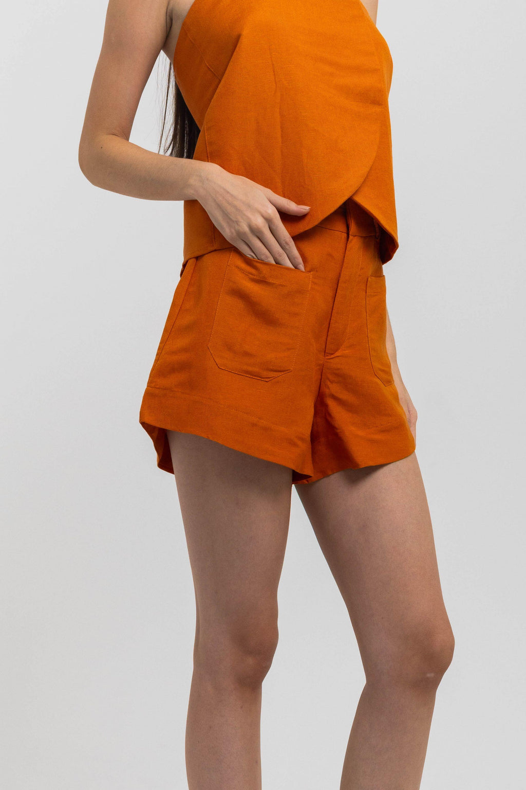 SHORT CECÍLIA LINEN FRESH MARMALADE
