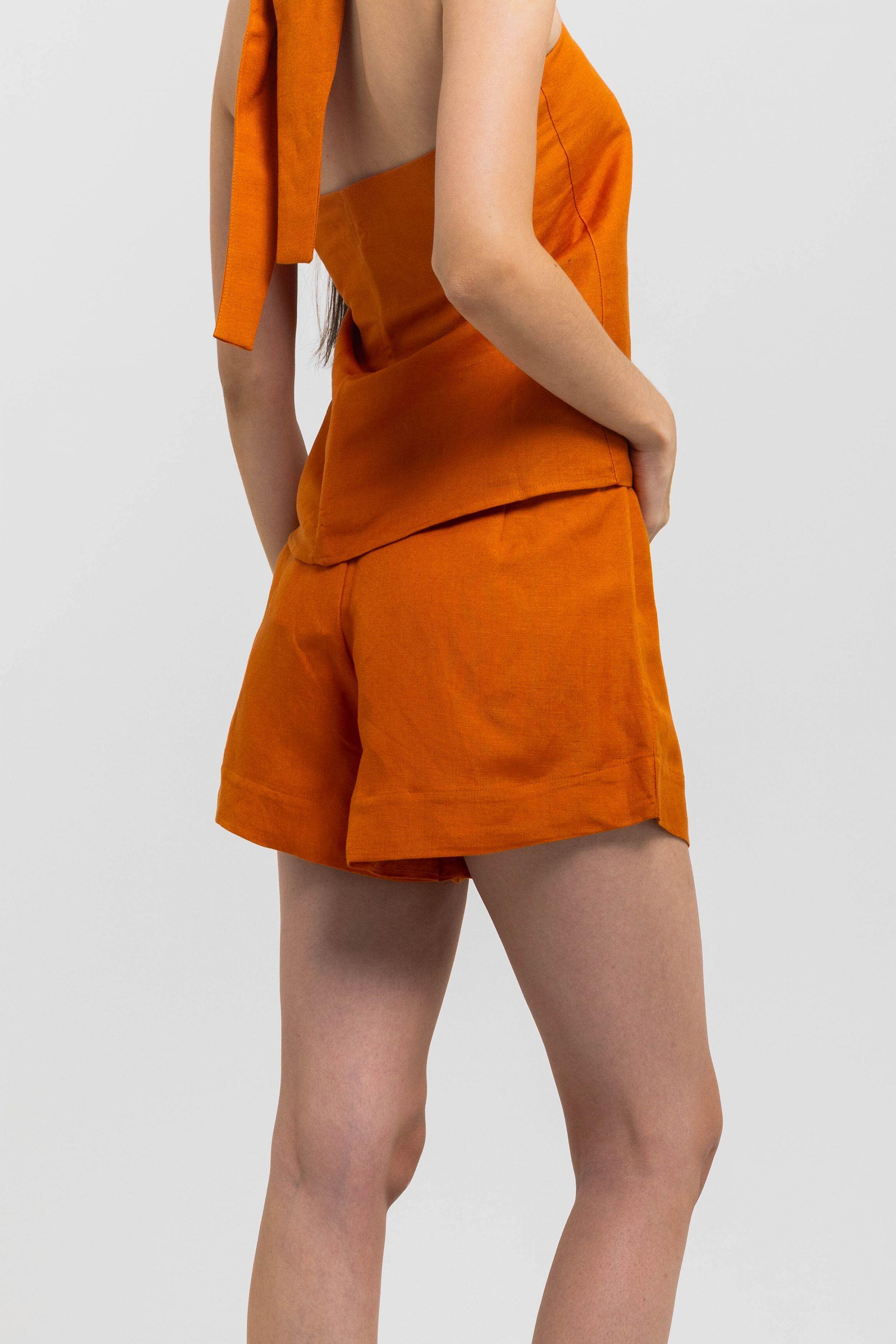 SHORT CECÍLIA LINEN FRESH MARMALADE