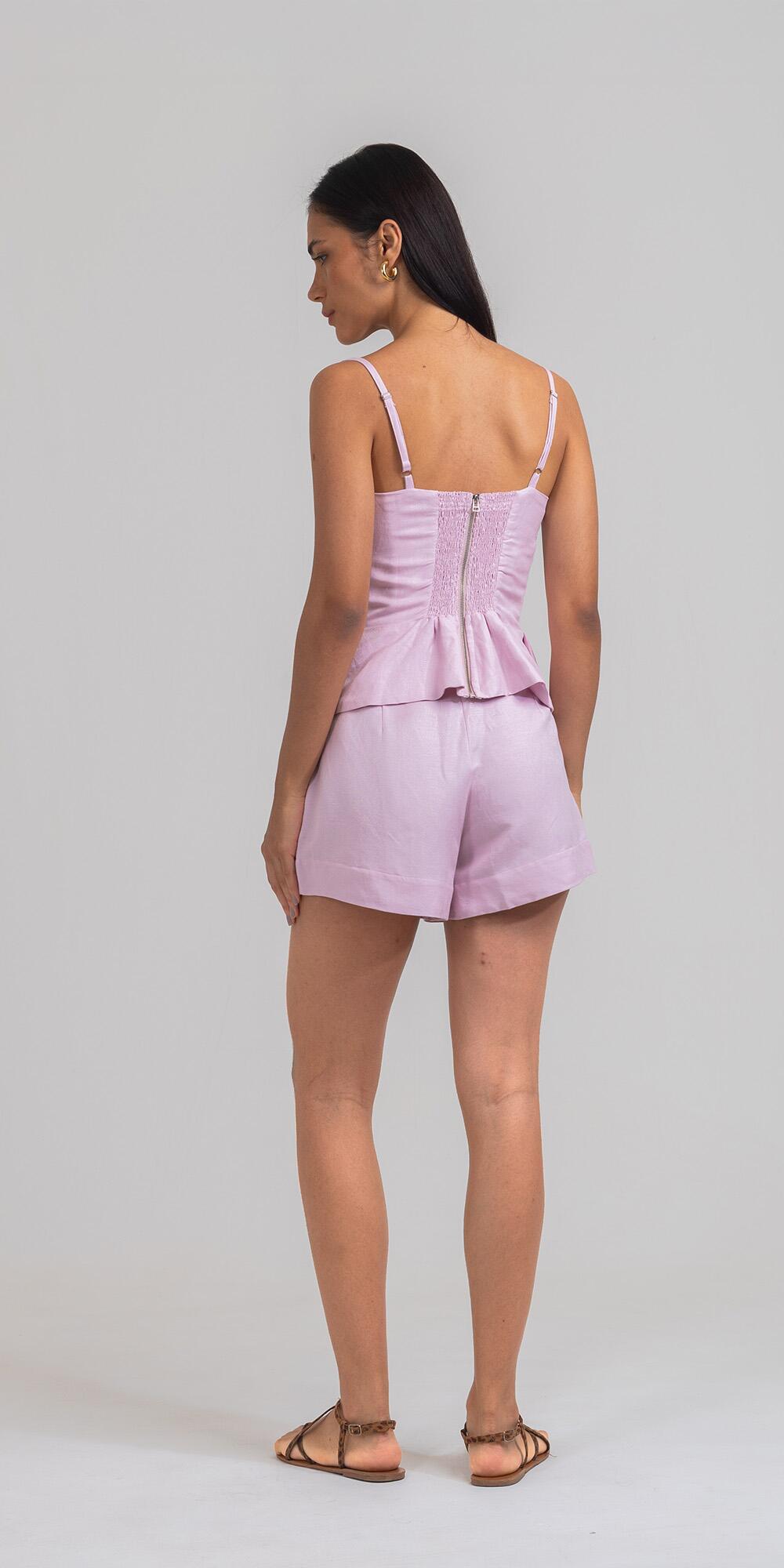 SHORT CECÍLIA LINEN FRESH ROSA GIZ