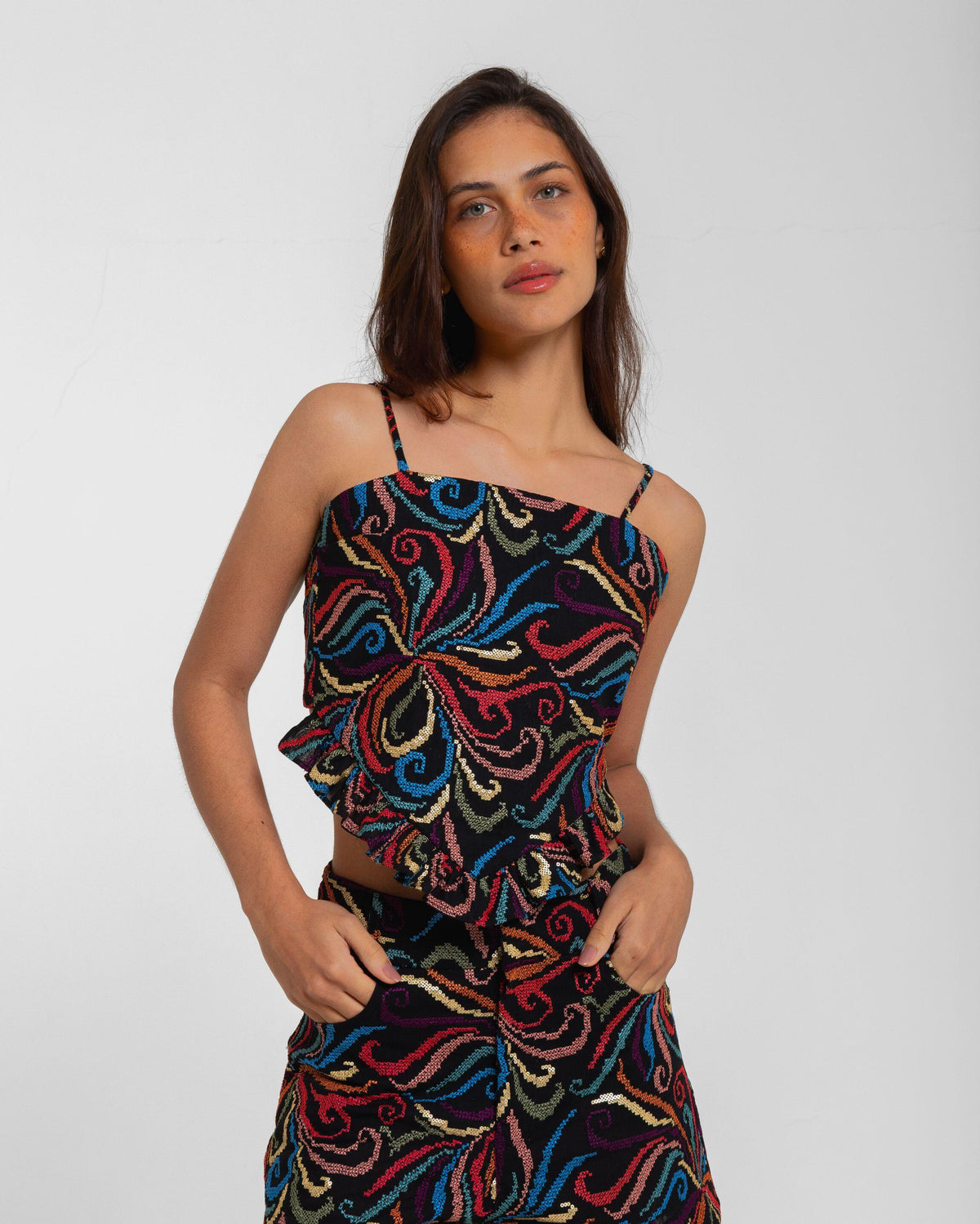 BLUSA JENNE BABADO KAMADEVA BLACK