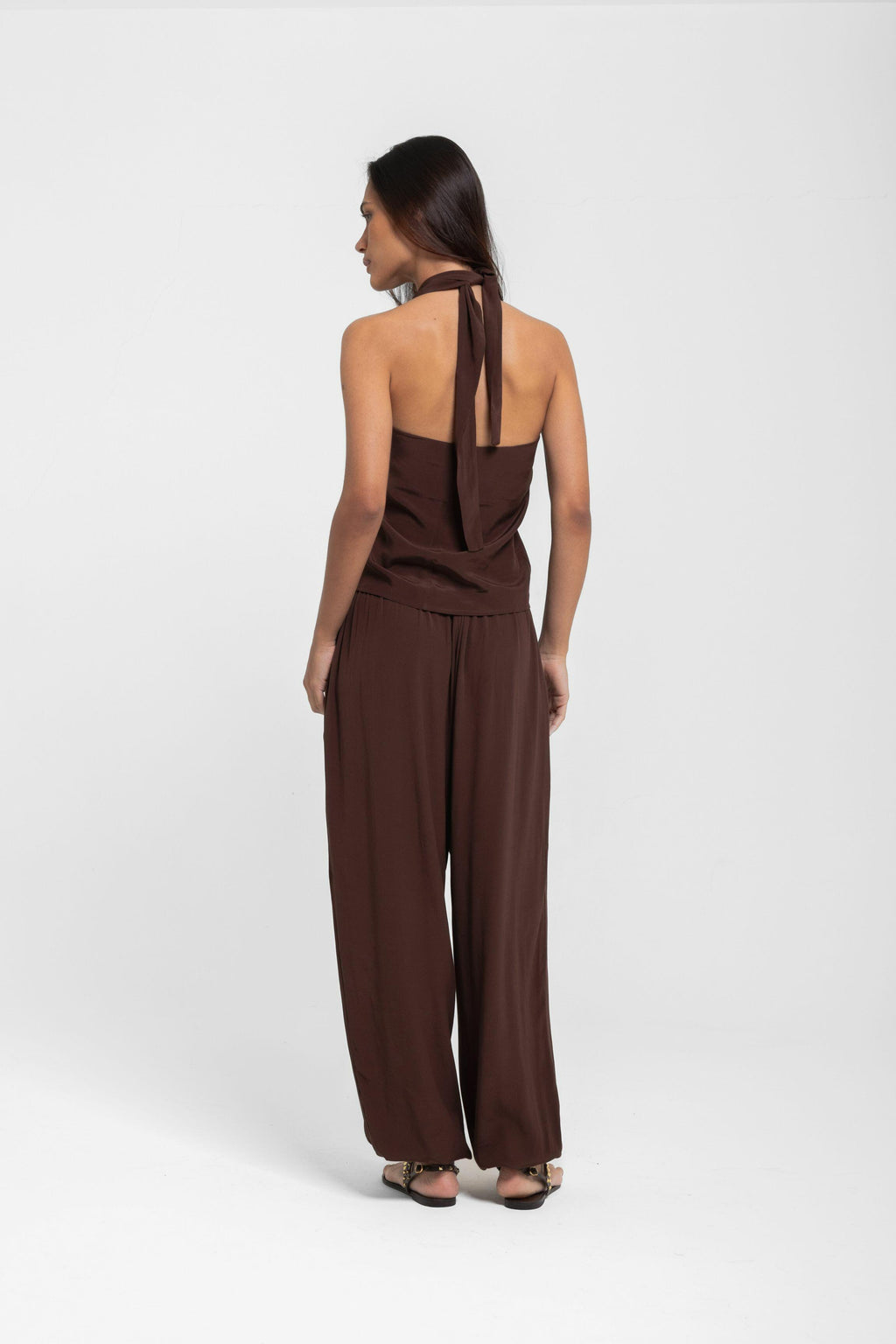 CALÇA BLOOMER CREPE MARGOT CAFÉ