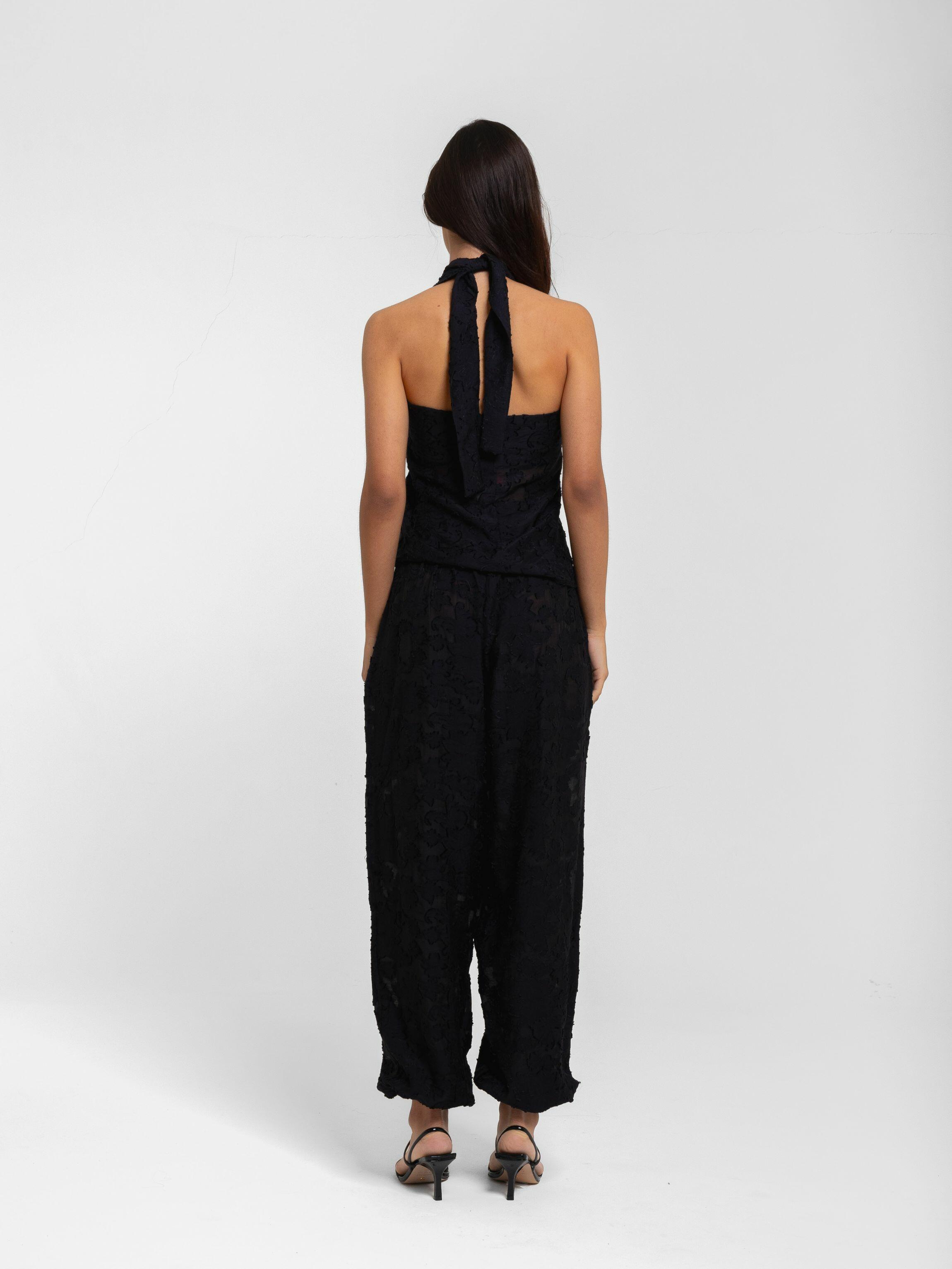 CALÇA BLOOMER JACQUARD PRETO