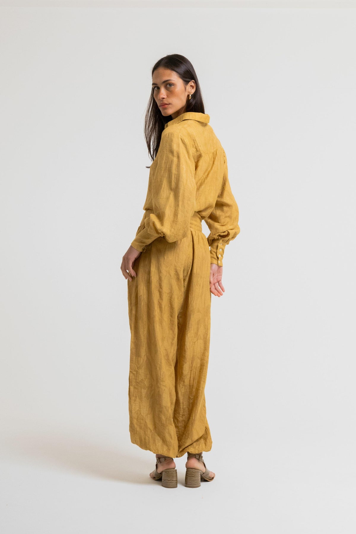 CALÇA BLOOMER LYOCEL LEAF BANOFFEE