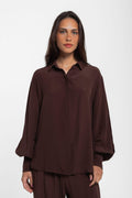 CAMISA LILIE CREPE MARGOT CAFÉ
