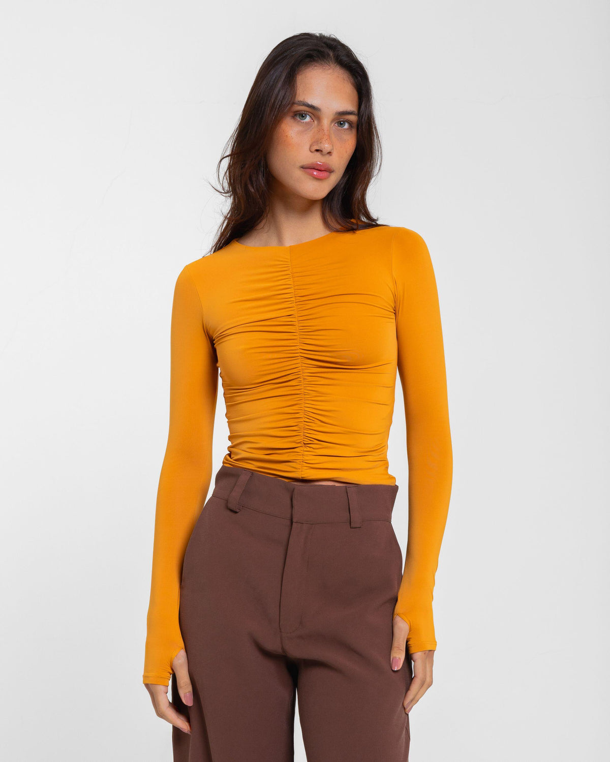 BLUSA ELLA POLIAMIDA CARAMELO