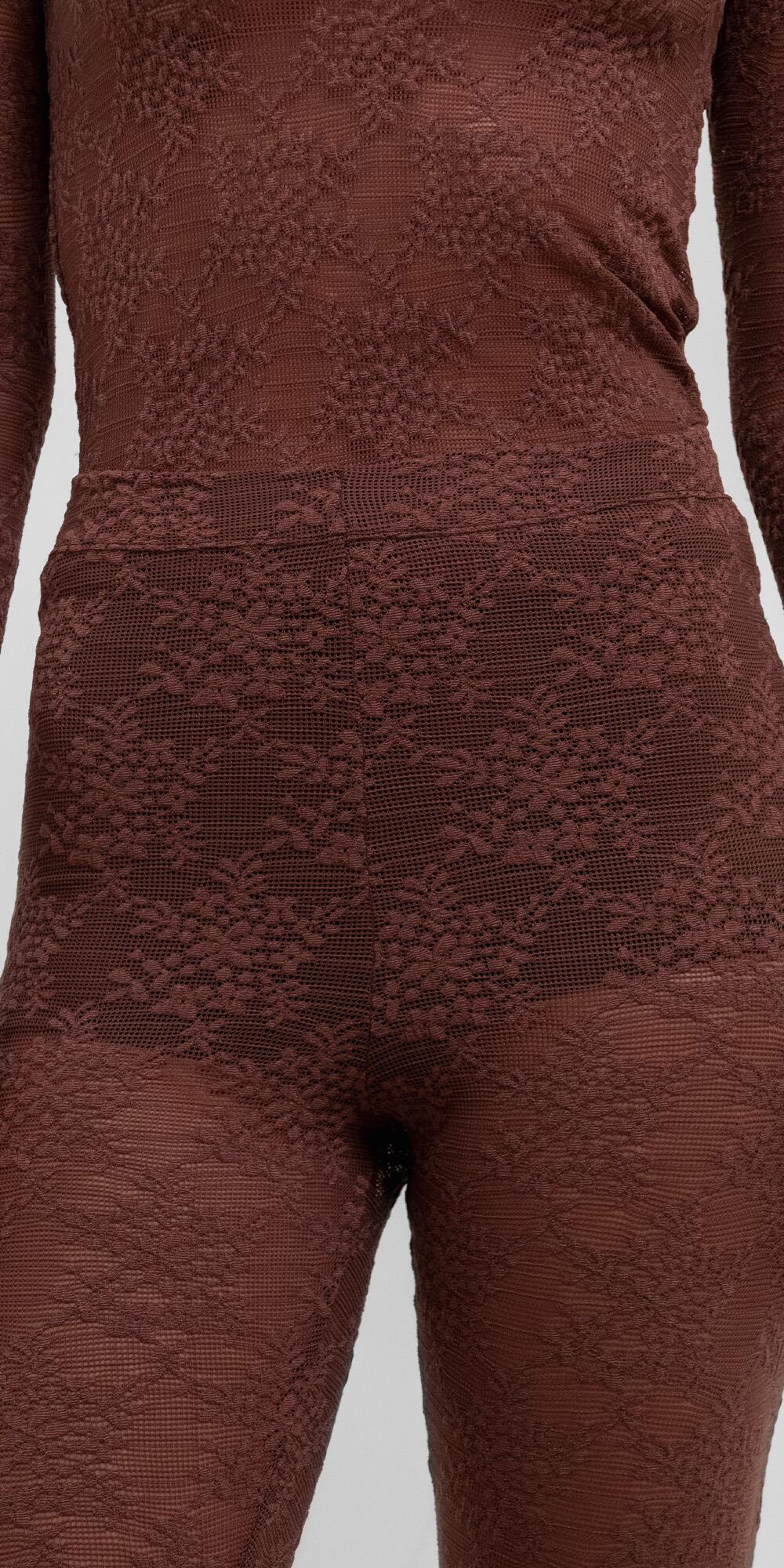 CALÇA LEGGING RENDA ORGANIC CHOCO