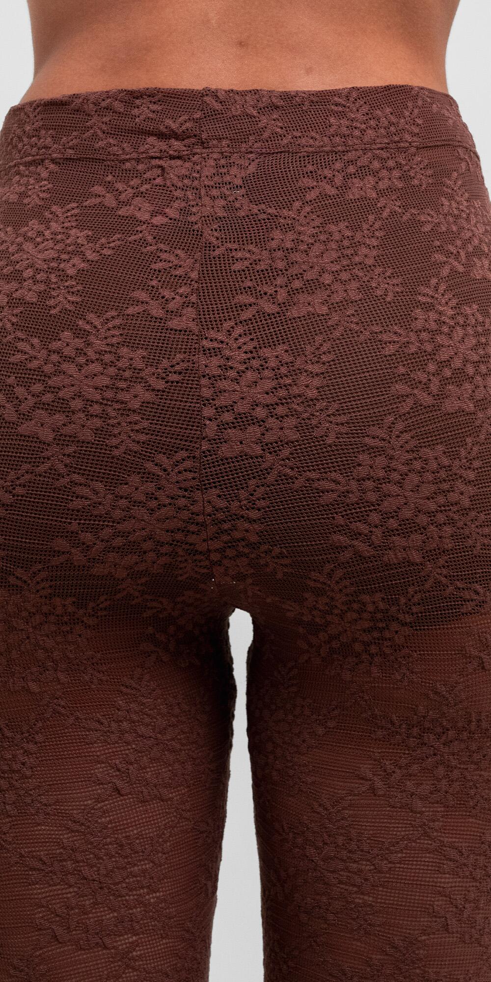 CALÇA LEGGING RENDA ORGANIC CHOCO