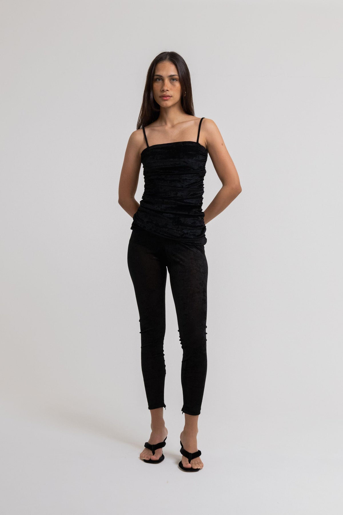 CALÇA LEGGING TULE VELVET PRETO