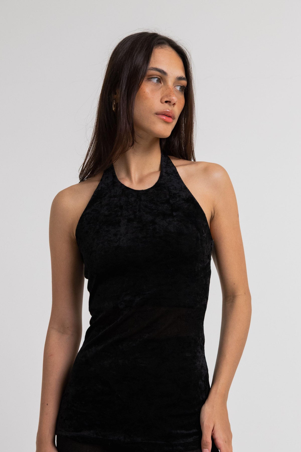 BLUSA ROSE TULE VELVET PRETO
