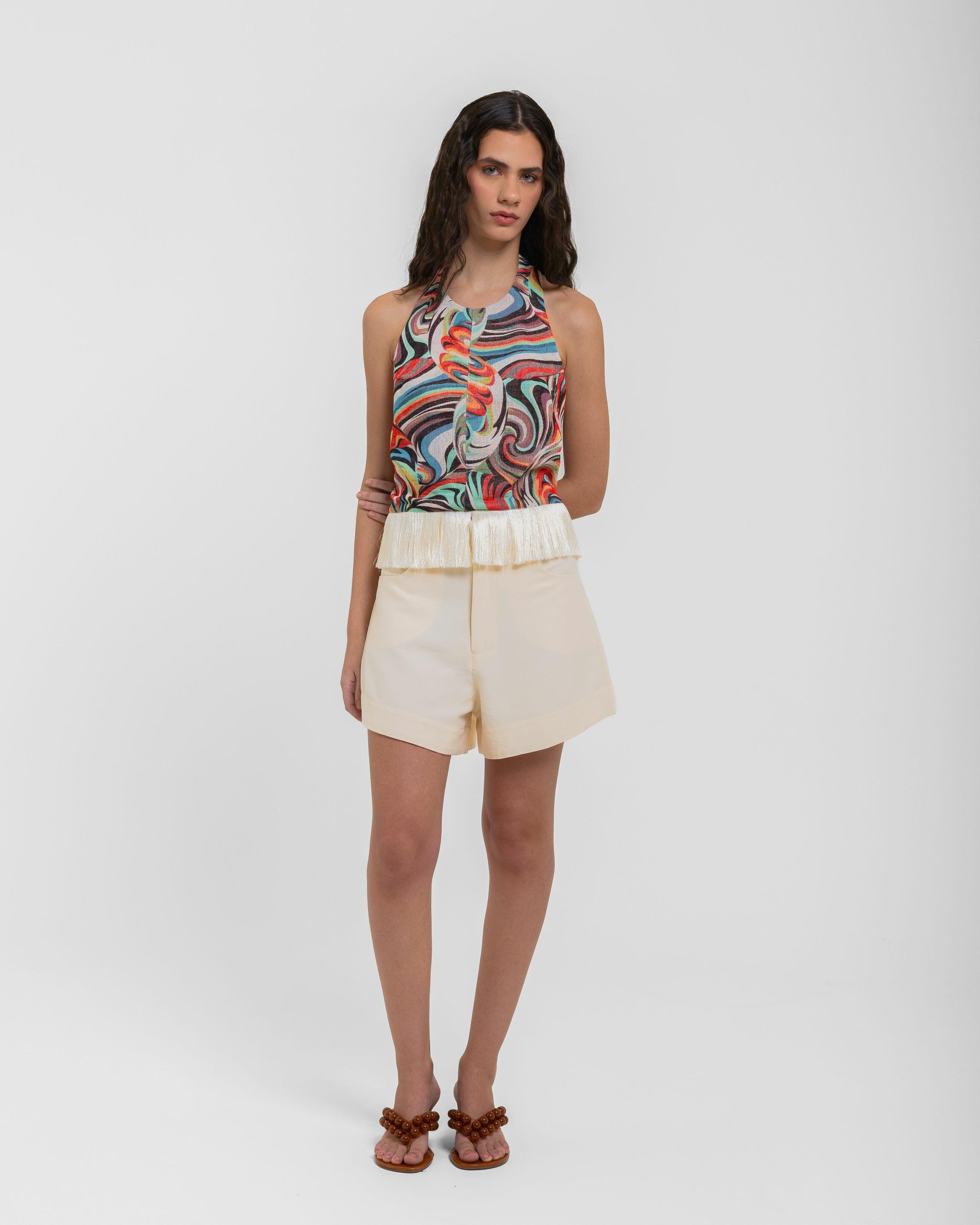 SHORT EVASE GENEBRA - OFF WHITE