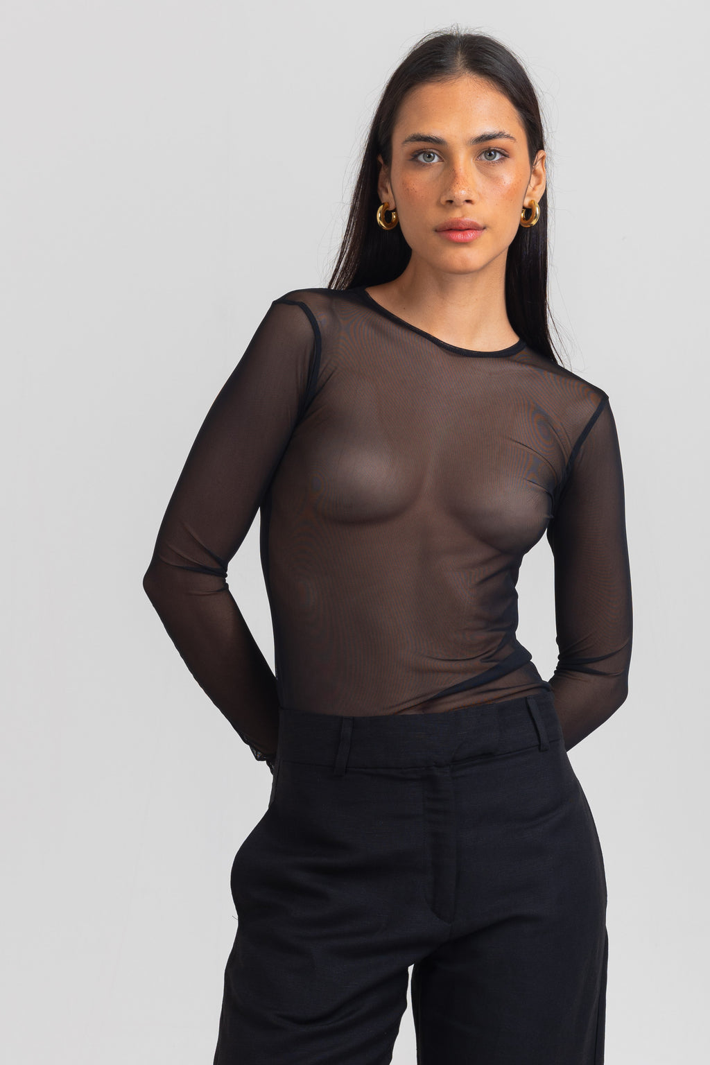 BLUSA VELVET LINHO PRETO