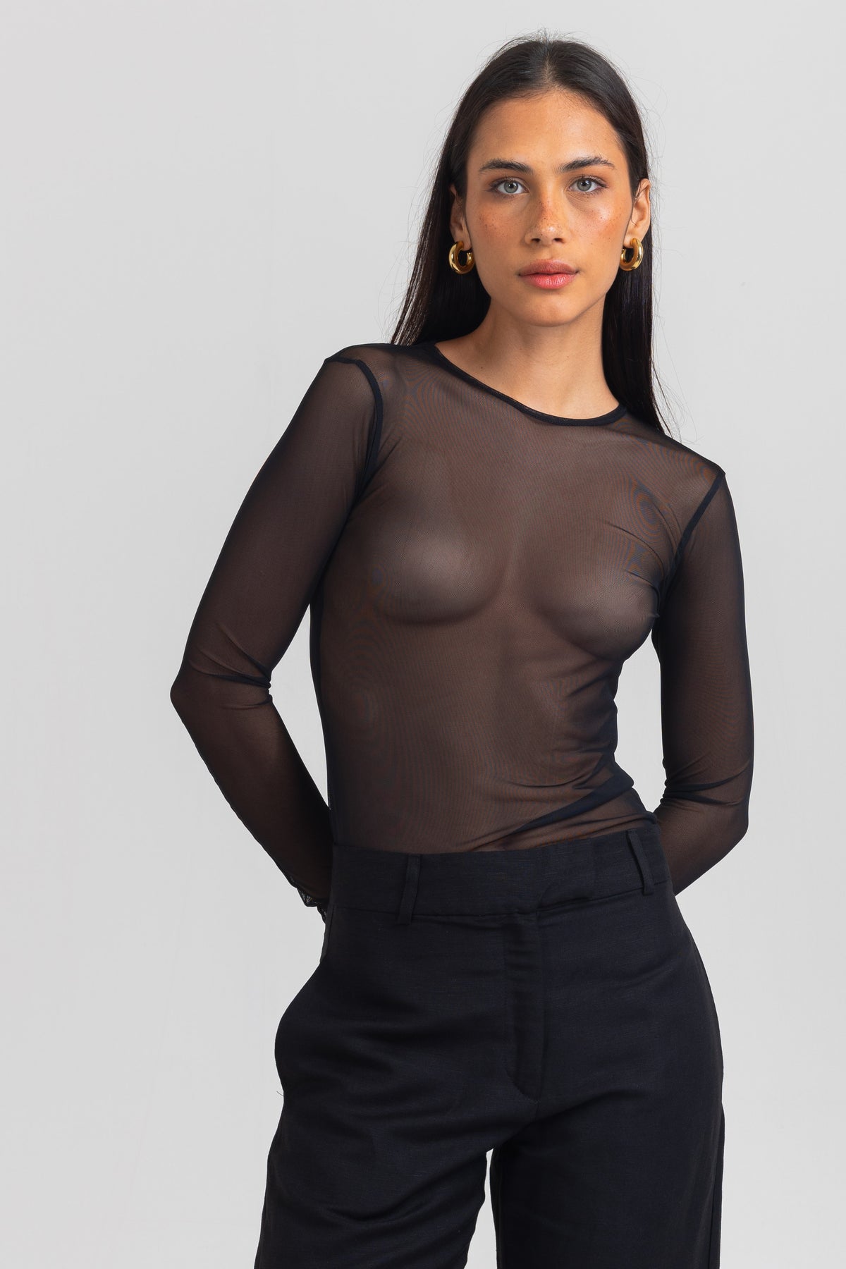 BLUSA VELVET LINHO PRETO