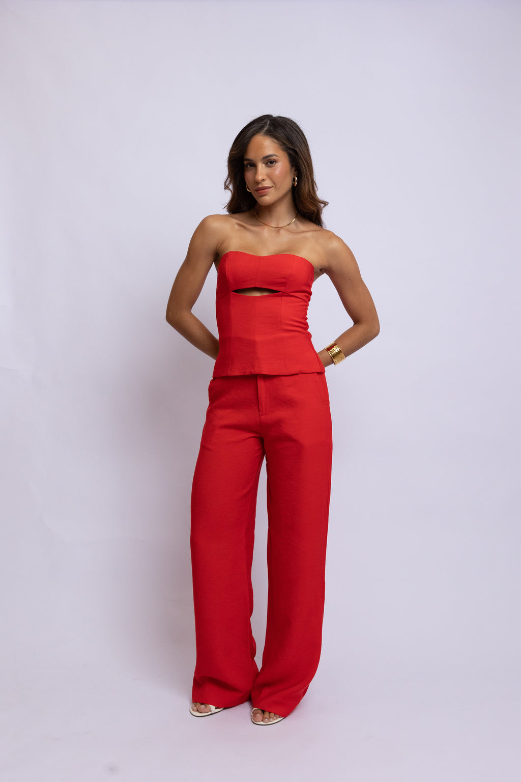 CALÇA BETINA CUPRO LIKE VERMELHO