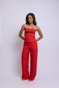 CALÇA BETINA CUPRO LIKE VERMELHO