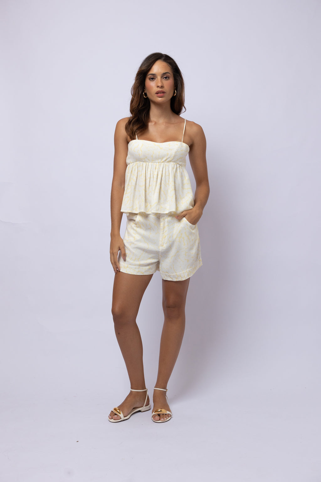 SHORT EVASE CREPE KLEIN PRIMULA ESTAMPA